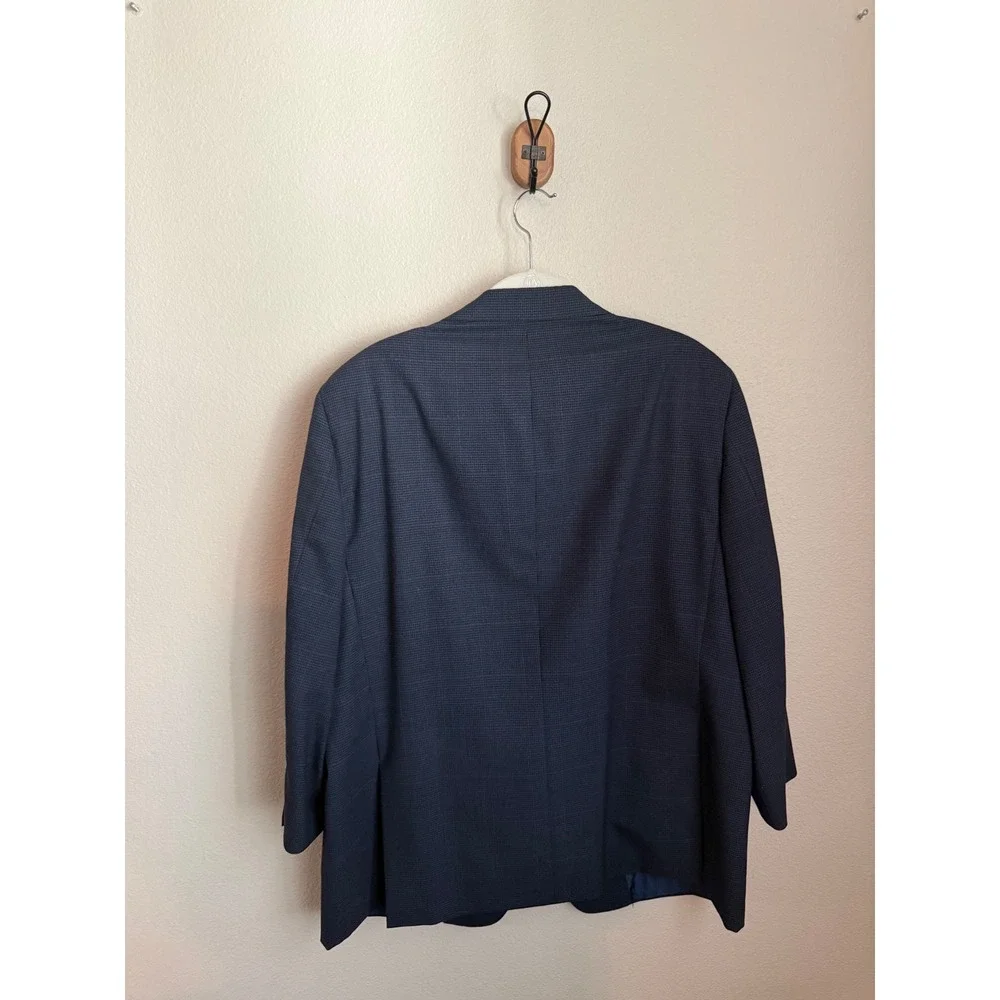 Hickey Freeman Sport Coat Mens 48 Reg Navy Blue Excellent Wool Beacon Blazer